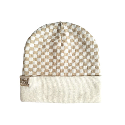 Check Yourself Reversible Beanie - Beige