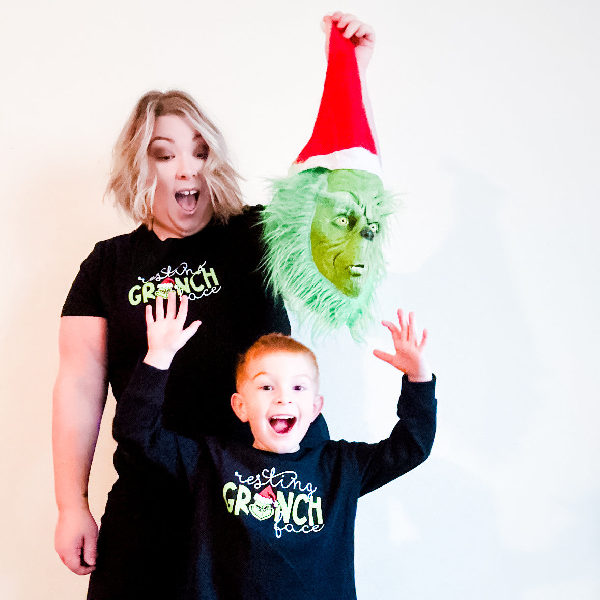 Resting Grinch Face Long Sleeve Tee